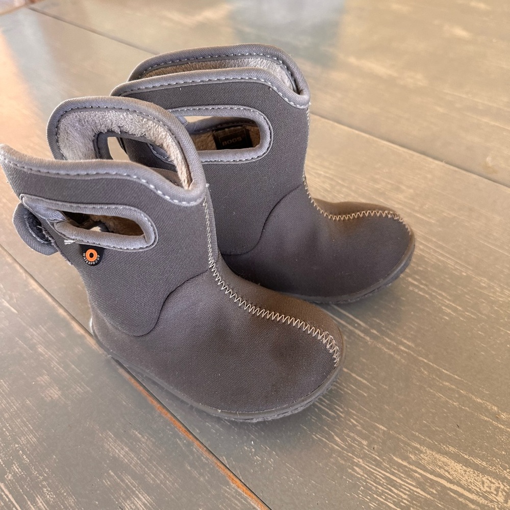 Bogs Light Gray Boots with Waterproof Material and Flat Sole